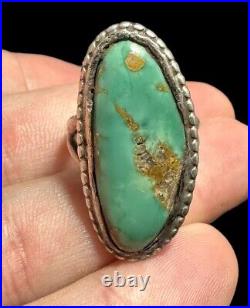 Navajo Sterling Silver And Royston Turquoise Ring Native American Size 8.25