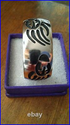 Navajo Sterling Silver Bear Paw Cuff Bracelet by Atkinson Trading Co 62 Gram