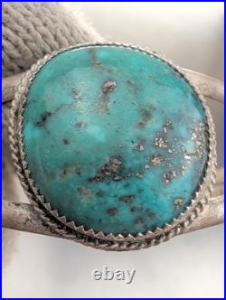 Navajo Sterling Silver Bracelet Golden Patagonia Turquoise 6.5 inch By Joel Gray