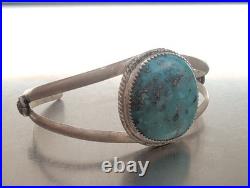 Navajo Sterling Silver Bracelet Golden Patagonia Turquoise 6.5 inch By Joel Gray