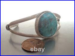 Navajo Sterling Silver Bracelet Golden Patagonia Turquoise 6.5 inch By Joel Gray