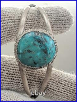 Navajo Sterling Silver Bracelet Golden Patagonia Turquoise 6.5 inch By Joel Gray