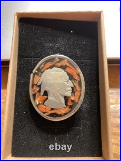 Navajo Sterling Silver Buffalo Indian Head Nickel Ring Primitive