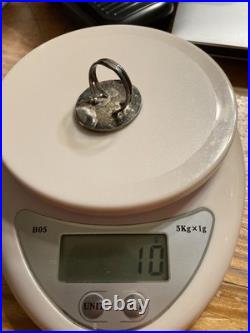 Navajo Sterling Silver Buffalo Indian Head Nickel Ring Primitive