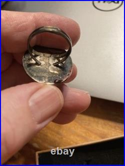 Navajo Sterling Silver Buffalo Indian Head Nickel Ring Primitive