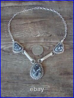 Navajo Sterling Silver & Buffalo Turquoise Link Necklace Mike Smith
