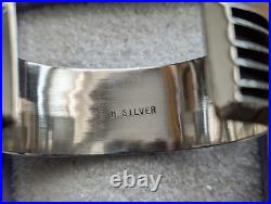 Navajo Sterling Silver Channel Ridge Rail Cuff Bracelet by Marie Silver 52g