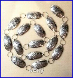 Navajo Sterling Silver Concho Belt 39 Oval Size Conchos Excellent Quality 925