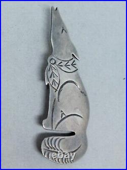 Navajo Sterling Silver Coyote Pin