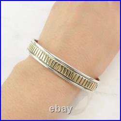 Navajo Sterling Silver Cuff Bracelet 14K Gold Accent