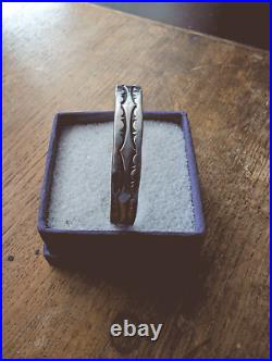 Navajo Sterling Silver Deep Stamp Cuff Bracelet by NORA 35 Grams