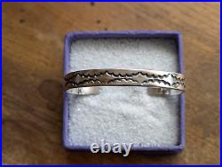 Navajo Sterling Silver Deep Stamped Cuff by NORA 23 Grams