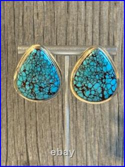 Navajo Sterling Silver Egyptian Turquoise Earrings. OC