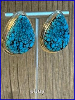 Navajo Sterling Silver Egyptian Turquoise Earrings. OC
