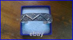 Navajo Sterling Silver Etched Cuff Bracelet by Ray (Raynard) Scott 36 Grams