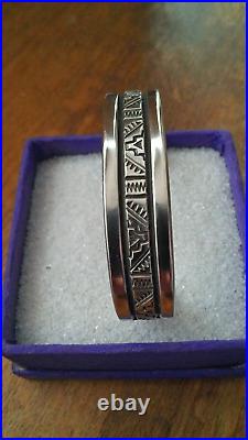 Navajo Sterling Silver Etched Cuff Bracelet by Troy Laner 38 Grams