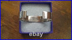 Navajo Sterling Silver Etched Cuff Bracelet by Troy Laner 38 Grams