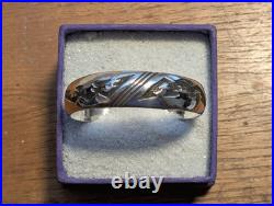 Navajo Sterling Silver Etched Cuff by Dennis Ramone 43 Grams