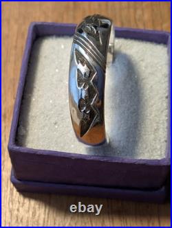 Navajo Sterling Silver Etched Cuff by Dennis Ramone 43 Grams