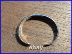 Navajo Sterling Silver Etched Cuff by Dennis Ramone 43 Grams