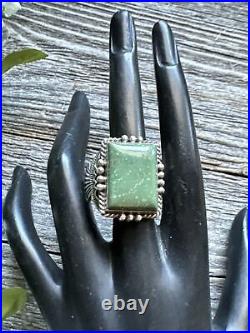 Navajo Sterling Silver Green Turquoise Ring. Size 10.5 Gift M & R Calladitto