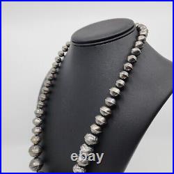 Navajo Sterling Silver Handmade Beaded Navajo Pearl Necklace & Earrings