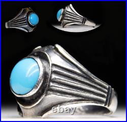 Navajo Sterling Silver Handmade Turquoise Sleeping Beauty Ring