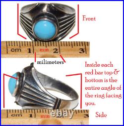 Navajo Sterling Silver Handmade Turquoise Sleeping Beauty Ring