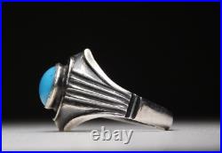 Navajo Sterling Silver Handmade Turquoise Sleeping Beauty Ring