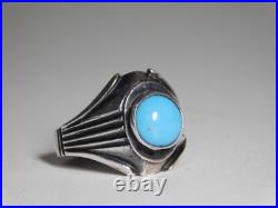 Navajo Sterling Silver Handmade Turquoise Sleeping Beauty Ring