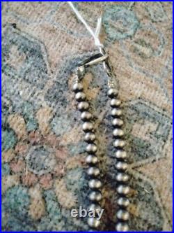 Navajo Sterling Silver Necklace 146 Grams! 4mm-15mm 36in Graduated Beads Navajo Sterling Silver Necklace 146 Grams! 4mm-15mm 36in Graduated Beads