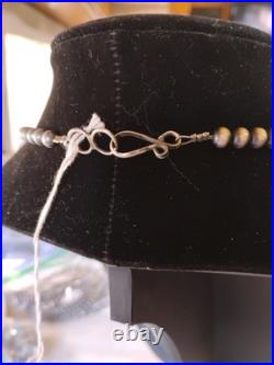 Navajo Sterling Silver Necklace 146 Grams! 4mm-15mm 36in Graduated Beads