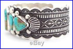 Navajo Sterling Silver Pilot Mountain Turquoise Cuff Bracelet