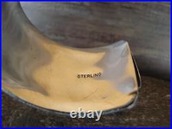 Navajo Sterling Silver Ribbed Melon 1 1/8 Cuff Bracelet by Johnson