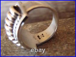 Navajo Sterling Silver Ribbed Melon Ring by Thomas Charley Size 6