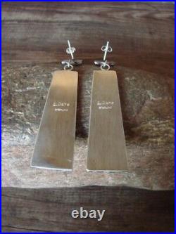 Navajo Sterling Silver Ribbed Post Earrings by Leander Tahe
