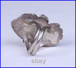 Navajo Sterling Silver Ring with Long Oval Turquoise Setting Size 6.5