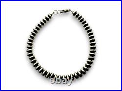 Navajo Sterling Silver Rondelles Saucer Flat Bead Bracelet 5mm 7 97507