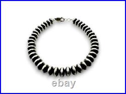 Navajo Sterling Silver Rondelles Saucer Flat Bead Bracelet 6mm 7 97607