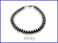Navajo Sterling Silver Rondelles Saucer Flat Bead Bracelet 6mm 7 97607