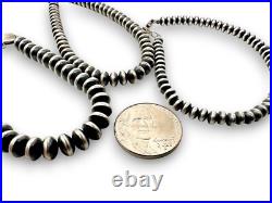 Navajo Sterling Silver Rondelles Saucer Flat Bead Bracelet 6mm 7 97607