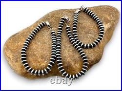 Navajo Sterling Silver Rondelles Saucer Flat Bead Bracelet 6mm 7 97607