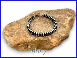 Navajo Sterling Silver Rondelles Saucer Flat Bead Bracelet 6mm 7 97607