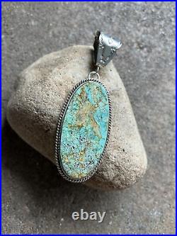 Navajo Sterling Silver Royston Turquoise Pendant. KY
