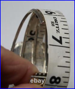 Navajo Sterling Silver Scenic Pueblo Night Sky Inlay Turquoise Planets Moon CUFF