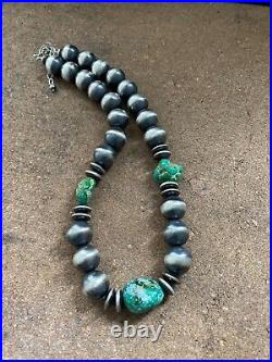 Navajo Sterling Silver Sonoran Turquoise Necklace
