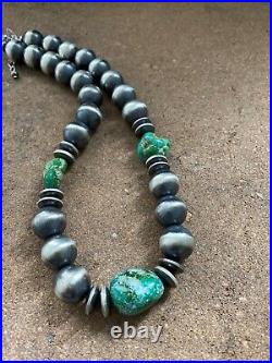 Navajo Sterling Silver Sonoran Turquoise Necklace