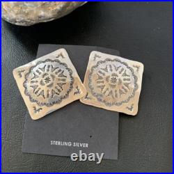 Navajo Sterling Silver Stamped Earrings Native American Handmade 1667
