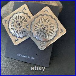 Navajo Sterling Silver Stamped Earrings Native American Handmade 1667