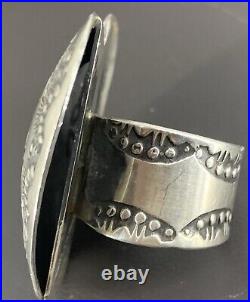 Navajo Sterling Silver Stamped Heart Ring Adjustable VIncent Platero VJP
